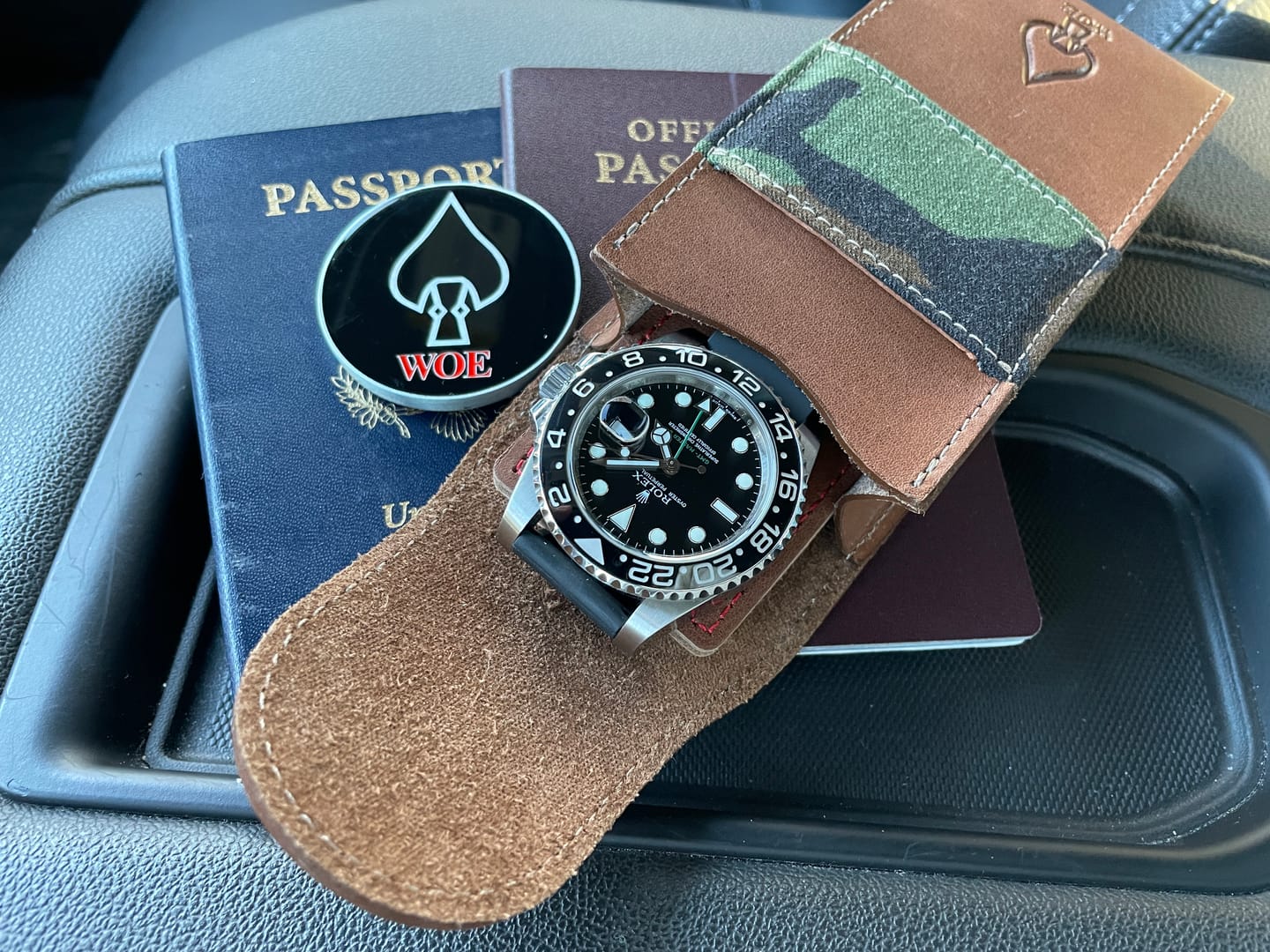 Customer photo review of Travel Pouch and Challenge Coin