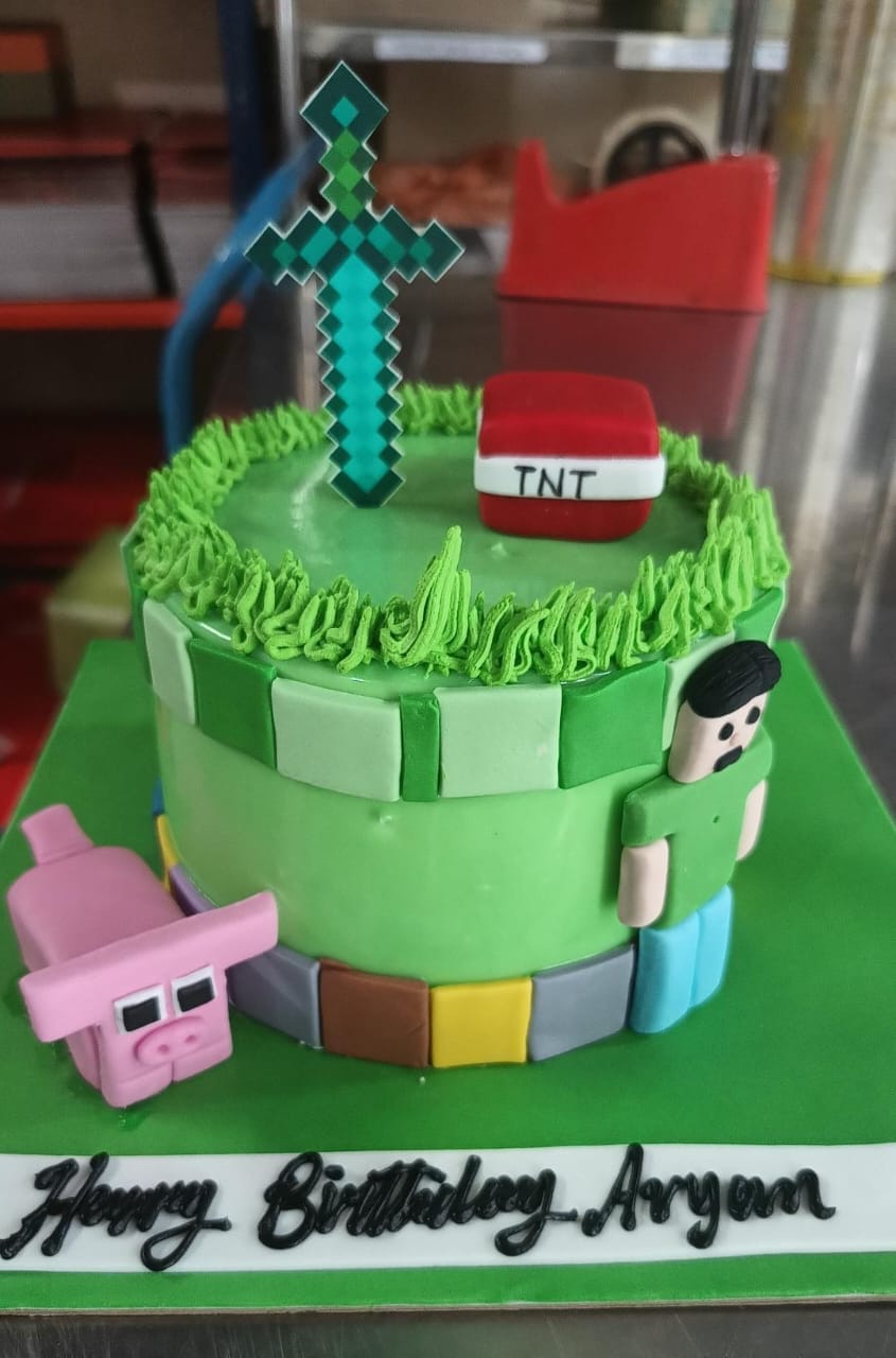 Customer photo review of Minecraft Sword Cake