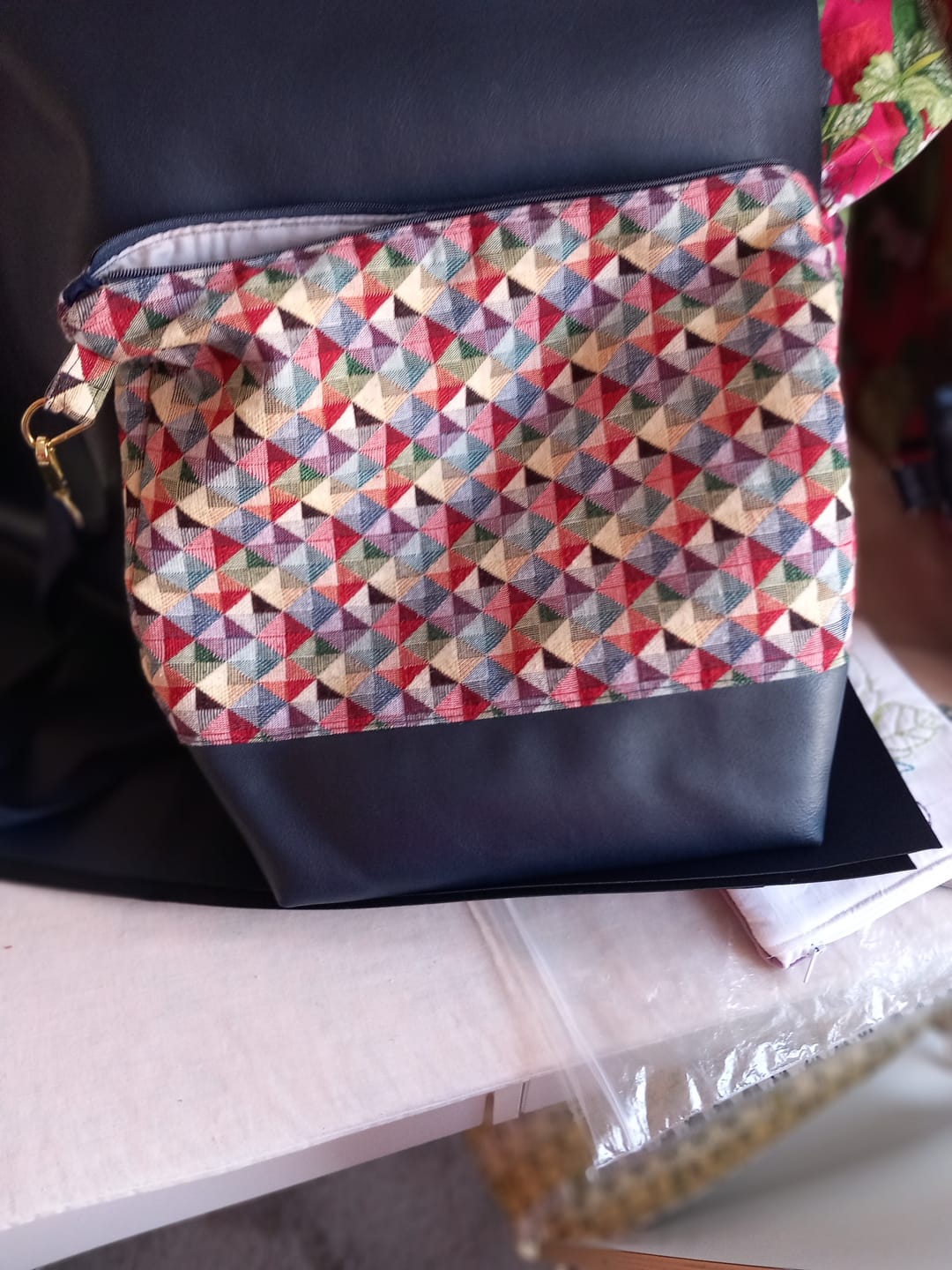 Customer photo review of Plain Faux Leather Fabric