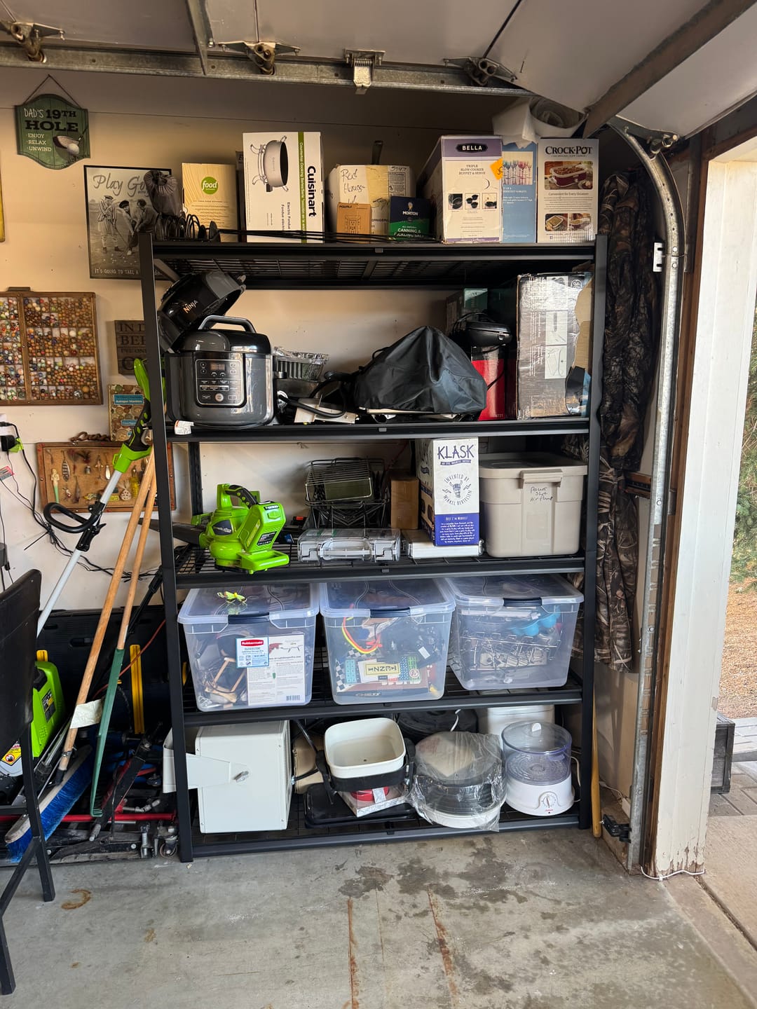 Customer photo review of REIBII 55.2" W 5-Tier Adjustable Metal Shelving, 3000LBS Heavy Duty Garage Shelves for Basement, Warehouse & Home Storage