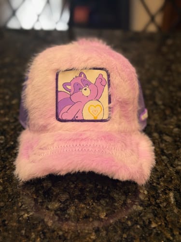 Customer photo review of OVERLORD X Care Bears Cousins: Bright Heart Racoon Trucker Cap