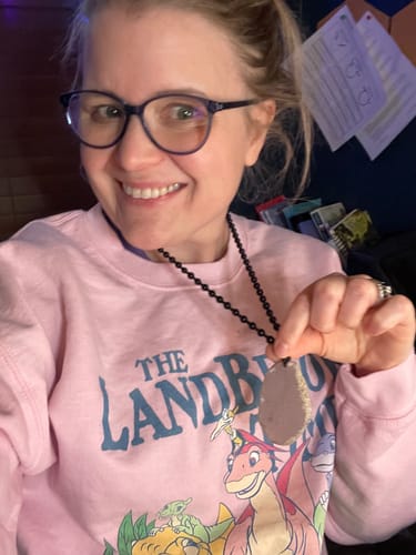 Customer photo review of Agate Slice Necklace