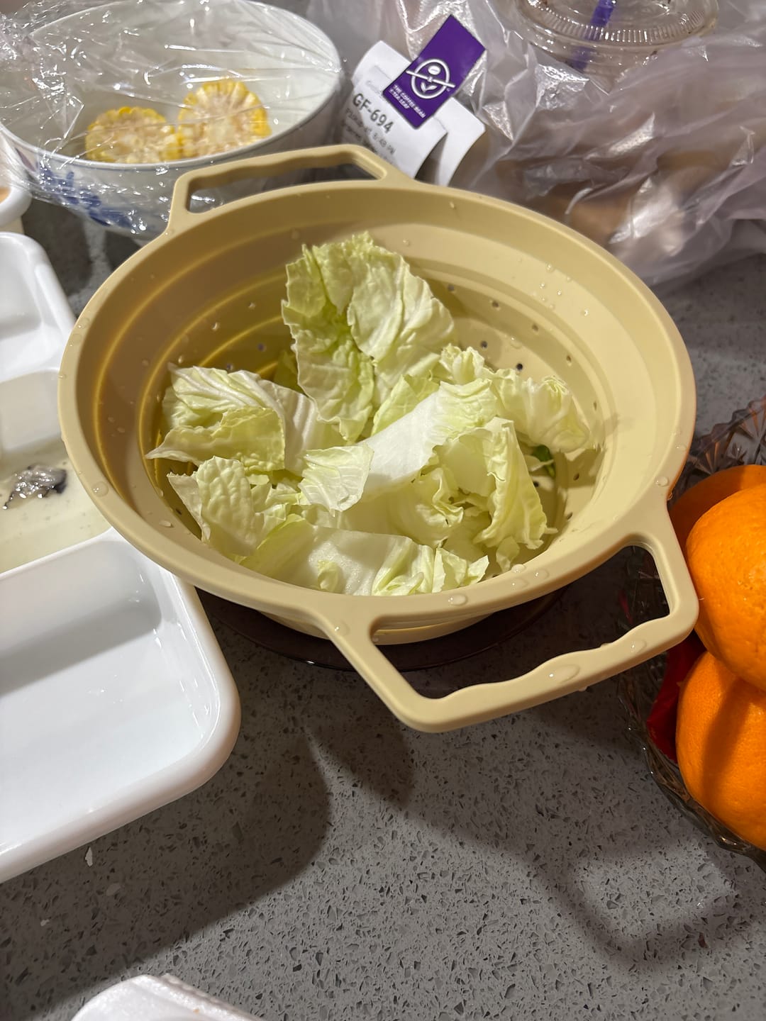 Customer photo review of Collapsible Silicone Colander