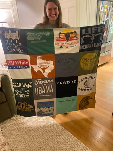 T-shirt quilt from emory university by Bonnie from TX