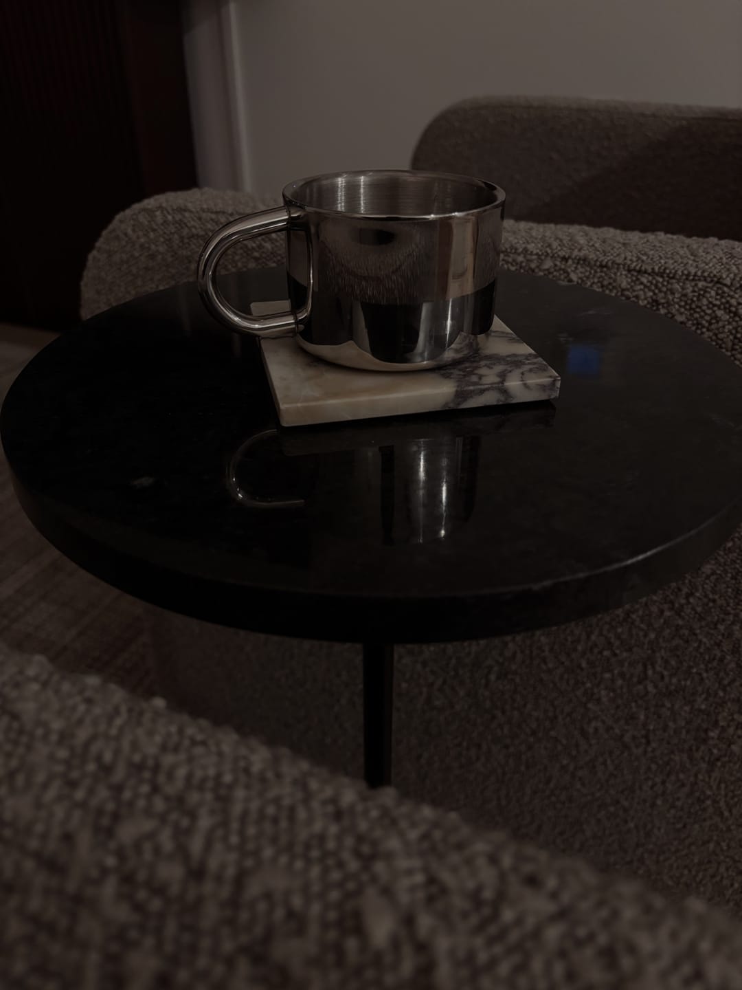 Customer photo review of Venice Mirror Cup with a Saucer & Spoon