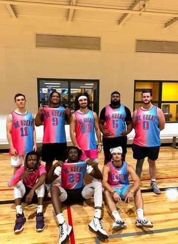 Customer photo review of Custom Black Red  Double Side Tops Athletic Basketball Jersey