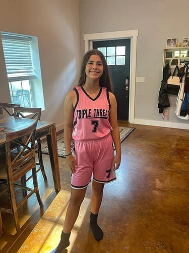Customer photo review of Custom Black Powder Blue Classic Tops Mesh Basketball Jersey