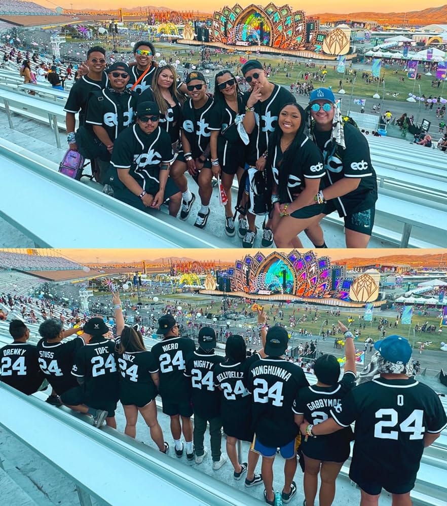 Customer photo review of Custom Black White-Old Gold Split Fashion Authentic Baseball Jersey