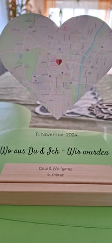 Kundenbewertung mit Foto zu "Unser Ereignis" - Personalisierte Acryltafel