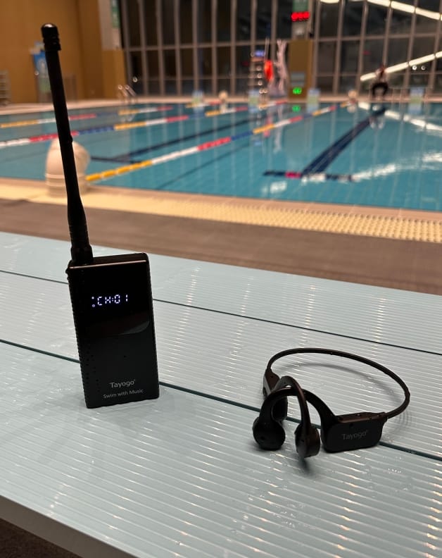 Customer photo review of Stream Music Combo - Wireless Transmitter + Waterproof Premium Bone Conduction Headphones Bluetooth &  Receiver