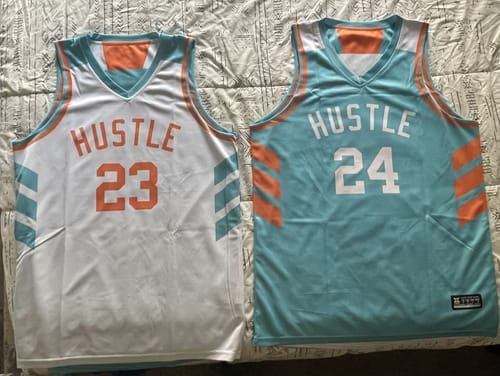 Customer photo review of Custom Black Red-White Stripe Fashion Tops Breathable Basketball Jersey