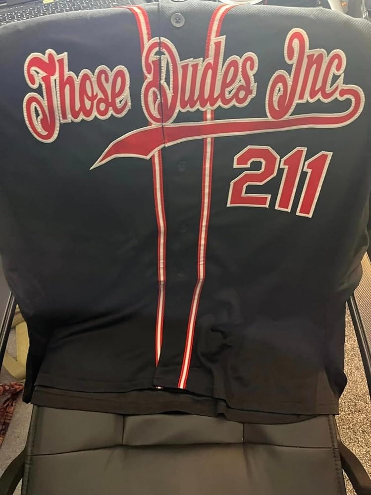 Customer photo review of Custom Black Red-White Classic Style Authentic Baseball Jersey