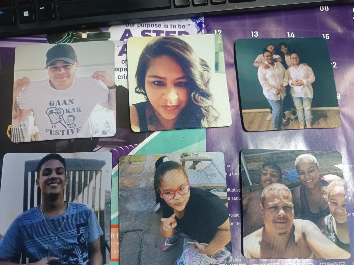 Customer photo review of 6 x Rubber Photo Coasters (Square or Round)