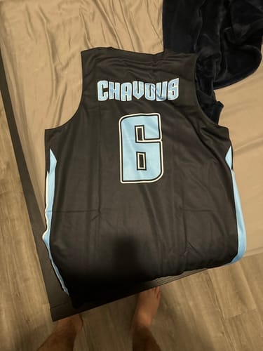 Customer photo review of Custom Cream Navy-Gold Classic Tops Athletic Basketball Jersey