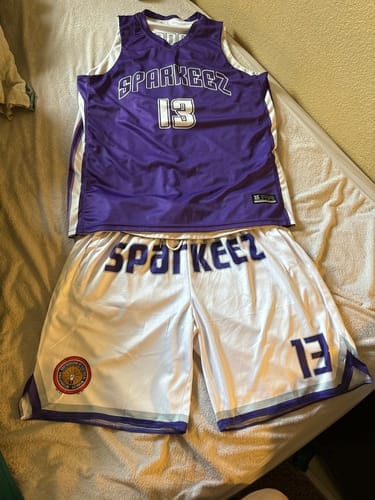 Customer photo review of Custom Black Red  Double Side Tops Athletic Basketball Jersey