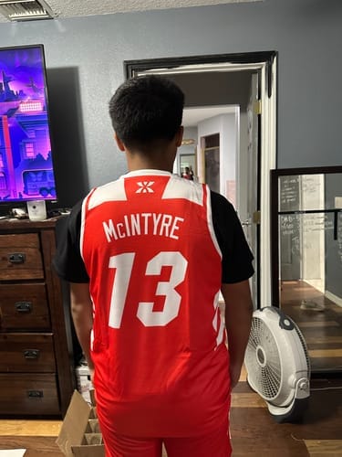 Customer photo review of Custom Black White Double Side Sets Men Basketball Jersey