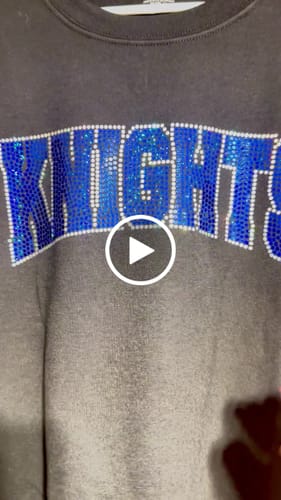 Customer video review of Custom WORD with Outline CURVED SPANGLE Transfer