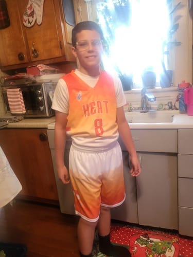 Customer photo review of Custom Black Blue Double Side Tops Basketball Jersey