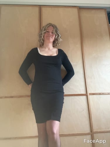 Customer photo review of Long Sleeve Midi Shapewear Dress