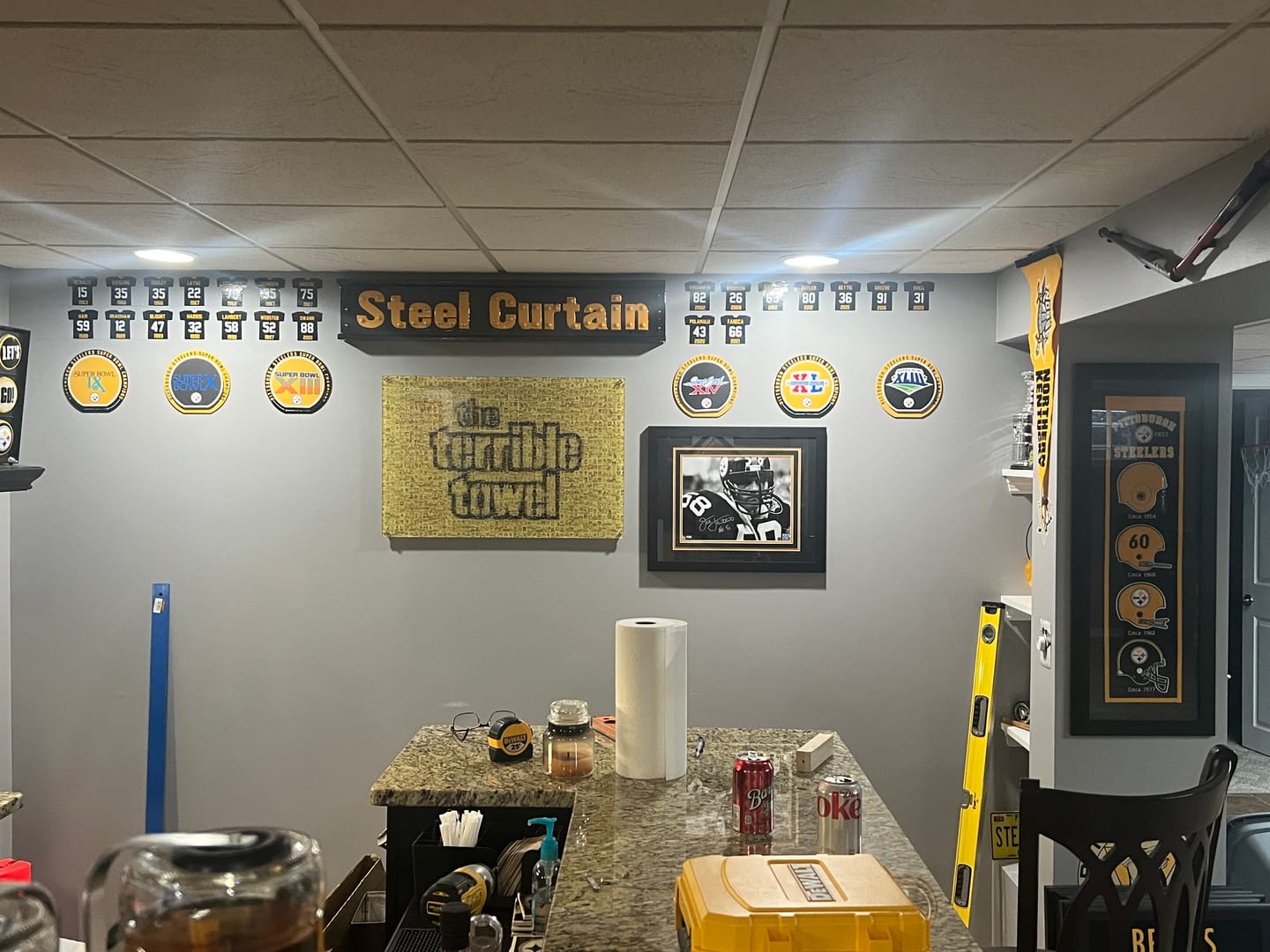 Customer photo review of Pittsburgh Steelers Super Bowl X "Double Play" On the Shelf or on the Wall Art