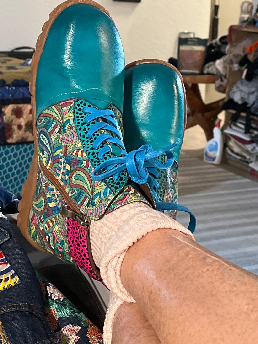 Customer photo review of Leather Handmade Comfortable Walking Boots