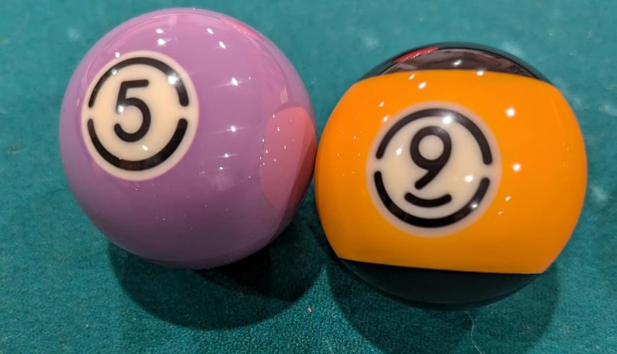 Customer photo review of Cue-King Black Edition Pool Balls 2.25" Set with 7/8" Pro Dotted Cue Ball Regulation Size Premium Billiard Ball Set