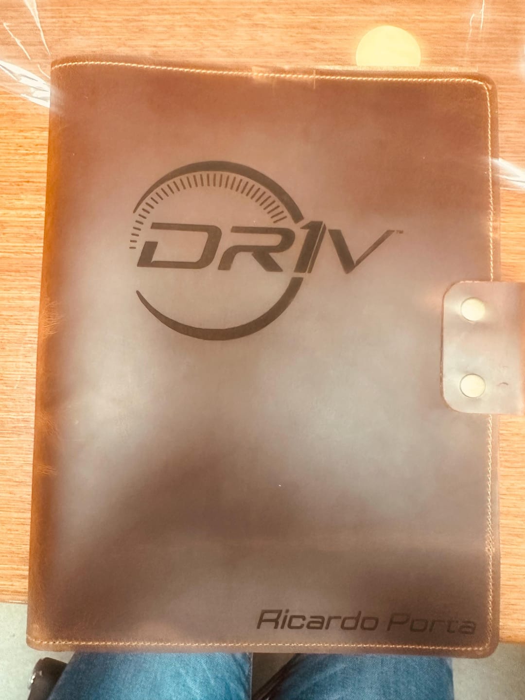 Customer photo review of Customized Leather Portfolio with Notepad & Planner
