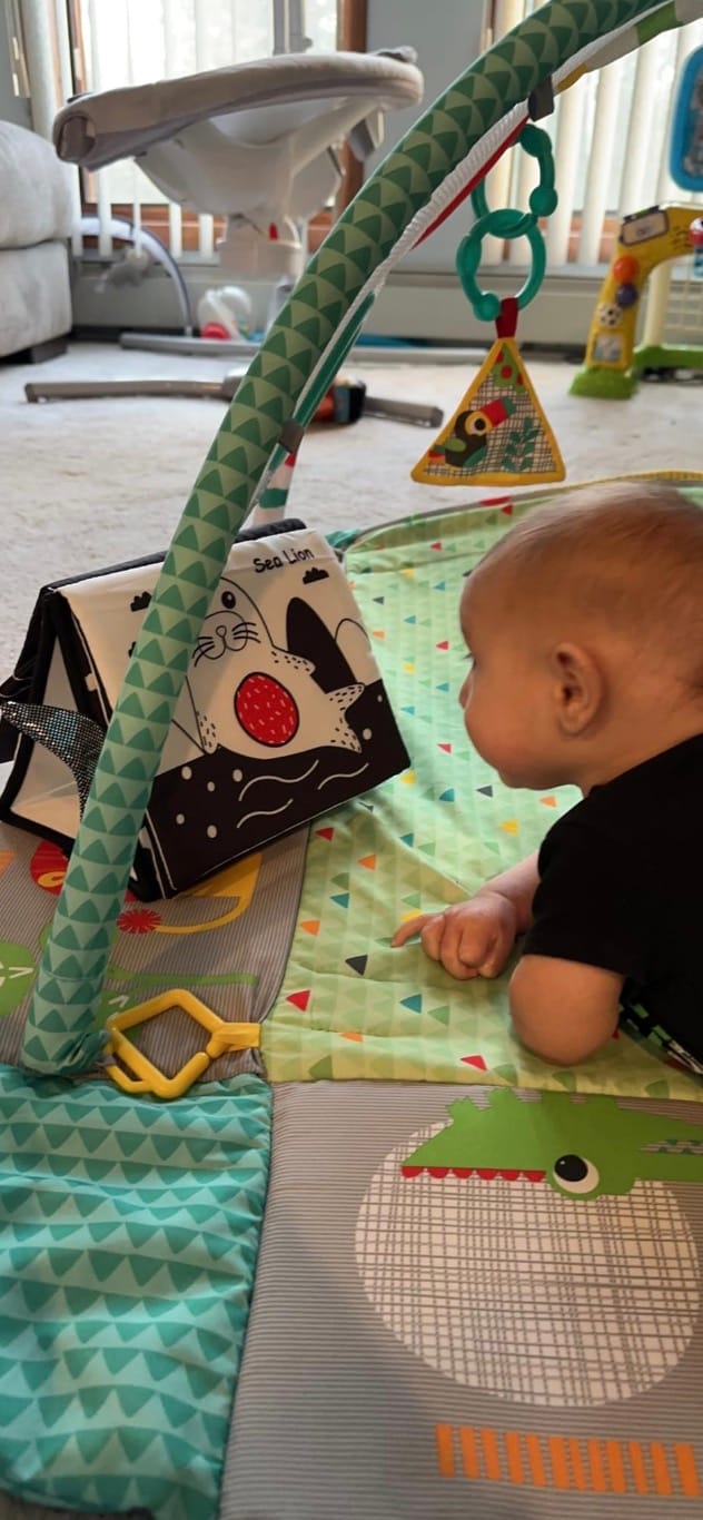 Customer photo review of Tummy Time Foldable Mirror with Interactive Sensory Book
