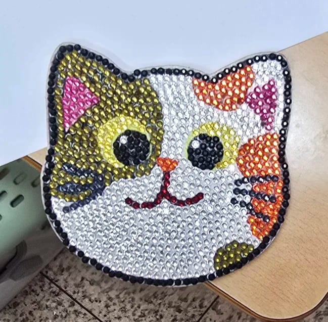 Customer photo review of Whisker Wonders Diamond Painting Coaster Set (10-Piece with Holder)