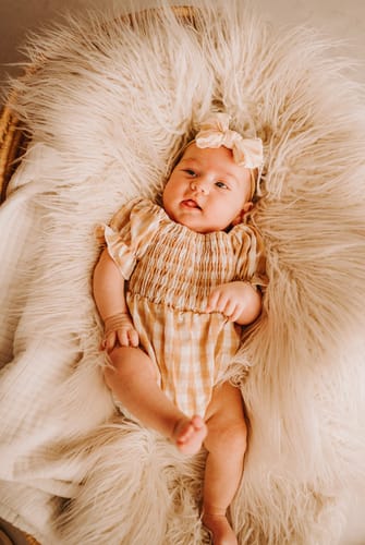 Customer photo review of Harlow Headband in Beige