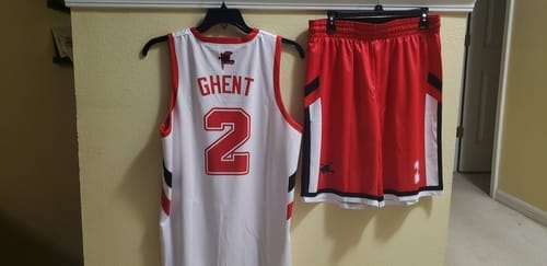 Customer photo review of Custom Red White Double Side Tops Basketball Jersey