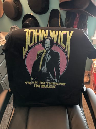 Customer photo review of I'm Thinking I'm Back John Wick T-Shirt