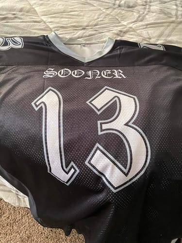 Customer photo review of Custom Black Red-White Stripe Fashion Tops Breathable Basketball Jersey