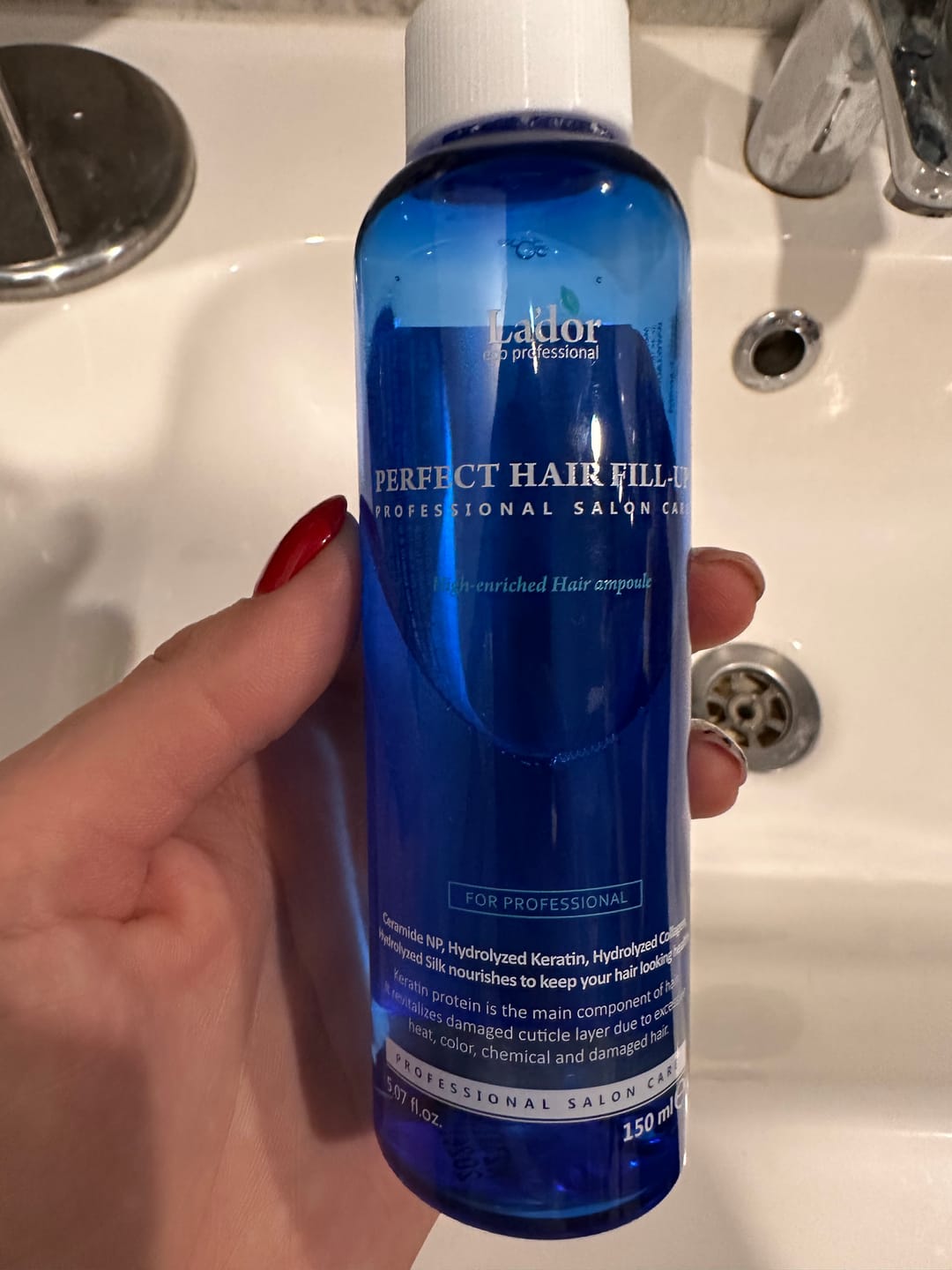 Customer photo review of Matu struktūru atjaunojošs ampula-filleris Lador Perfect Hair Fill-up