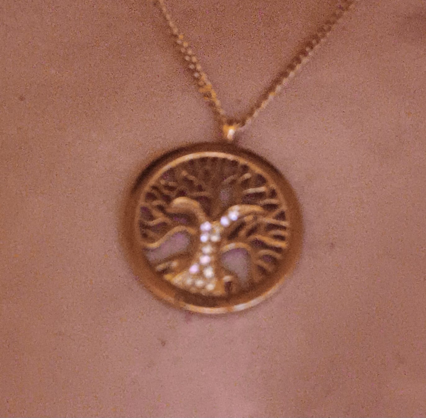 Customer photo review of Personalisierte Lebensbaumkette mit Zirkoniasteinen