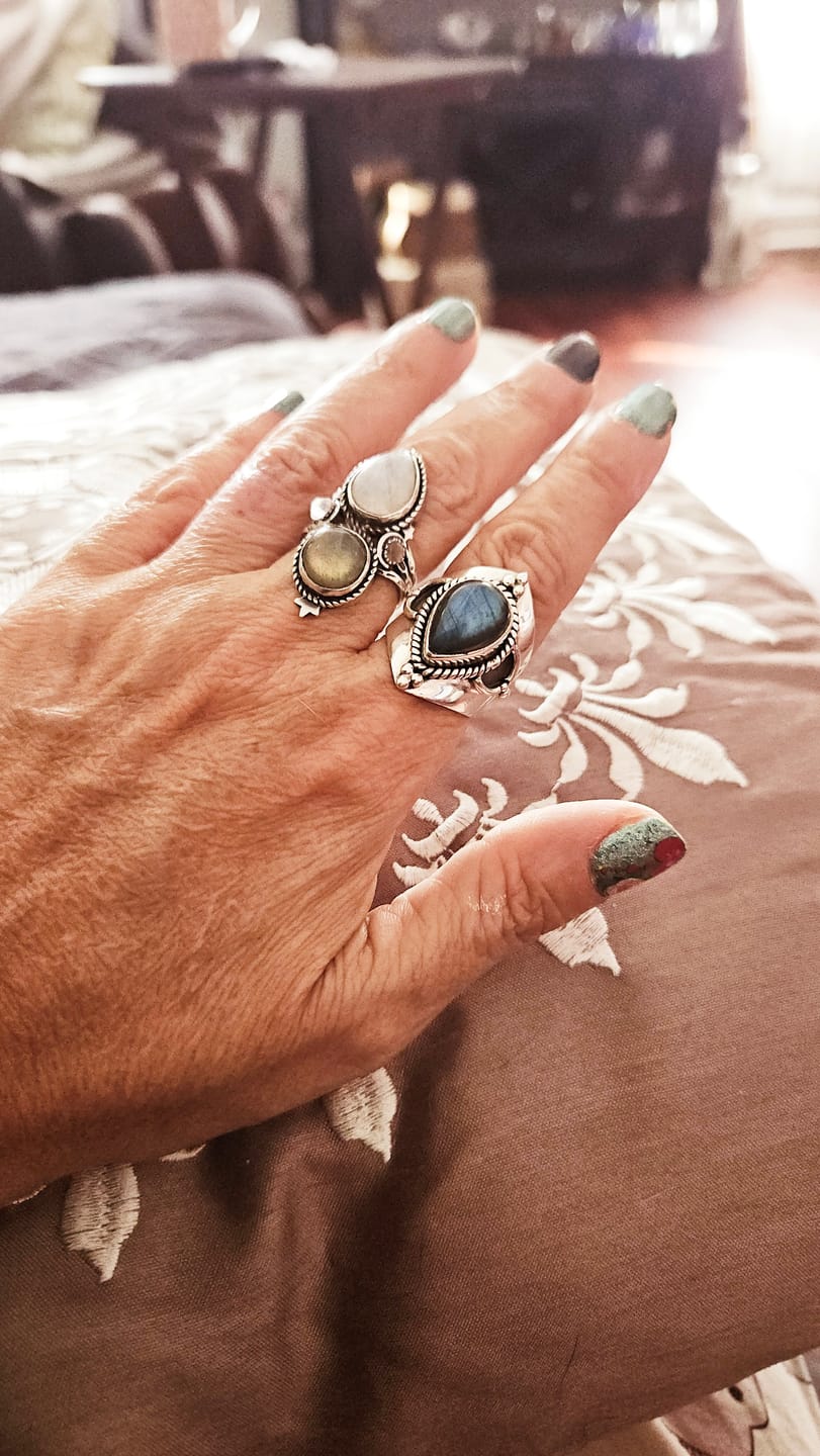 Customer photo review of Teardrop Labradorite Ring Sterling Silver