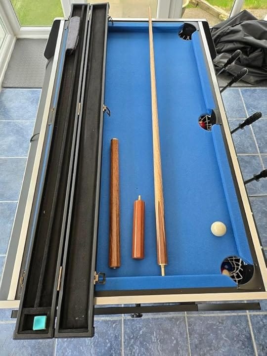 Customer photo review of Cue-King Premier 400 Snooker Cue, Pool Cue, Handmade 57" 18oz 3/4 Jointed with Case, Zebra Wood Cue with Hardcase, Extension and Microfibre Cue Towel