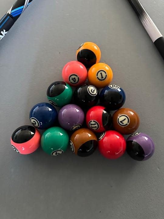 Customer photo review of Cue-King Black Edition Pool Balls 2.25" Set with 7/8" Pro Dotted Cue Ball Regulation Size Premium Billiard Ball Set