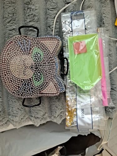 Customer photo review of Whisker Wonders Diamond Painting Coaster Set (10-Piece with Holder)
