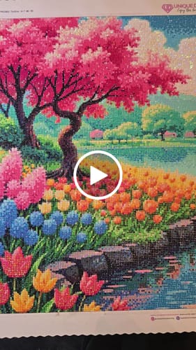 Customer video review of 5D Diamond Painting AB Steine - Frühlingszauber am See