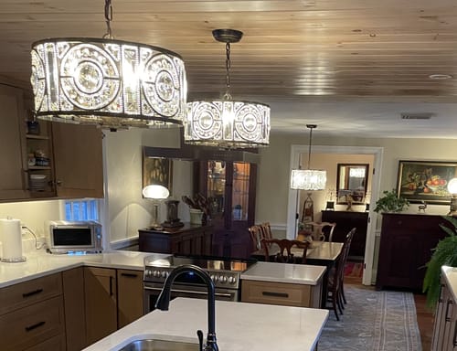 Customer photo review of 4-Light Vintage Glam Crystal Drum Lantern Pendant