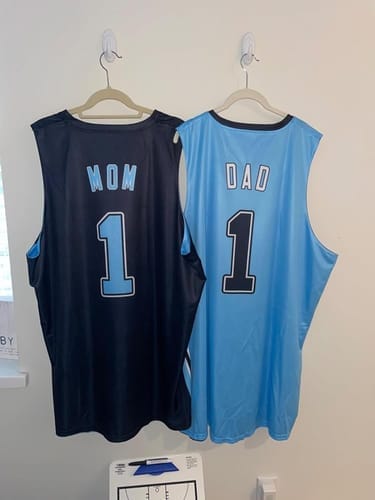 Customer photo review of Custom Black White Double Side Sets Men Basketball Jersey