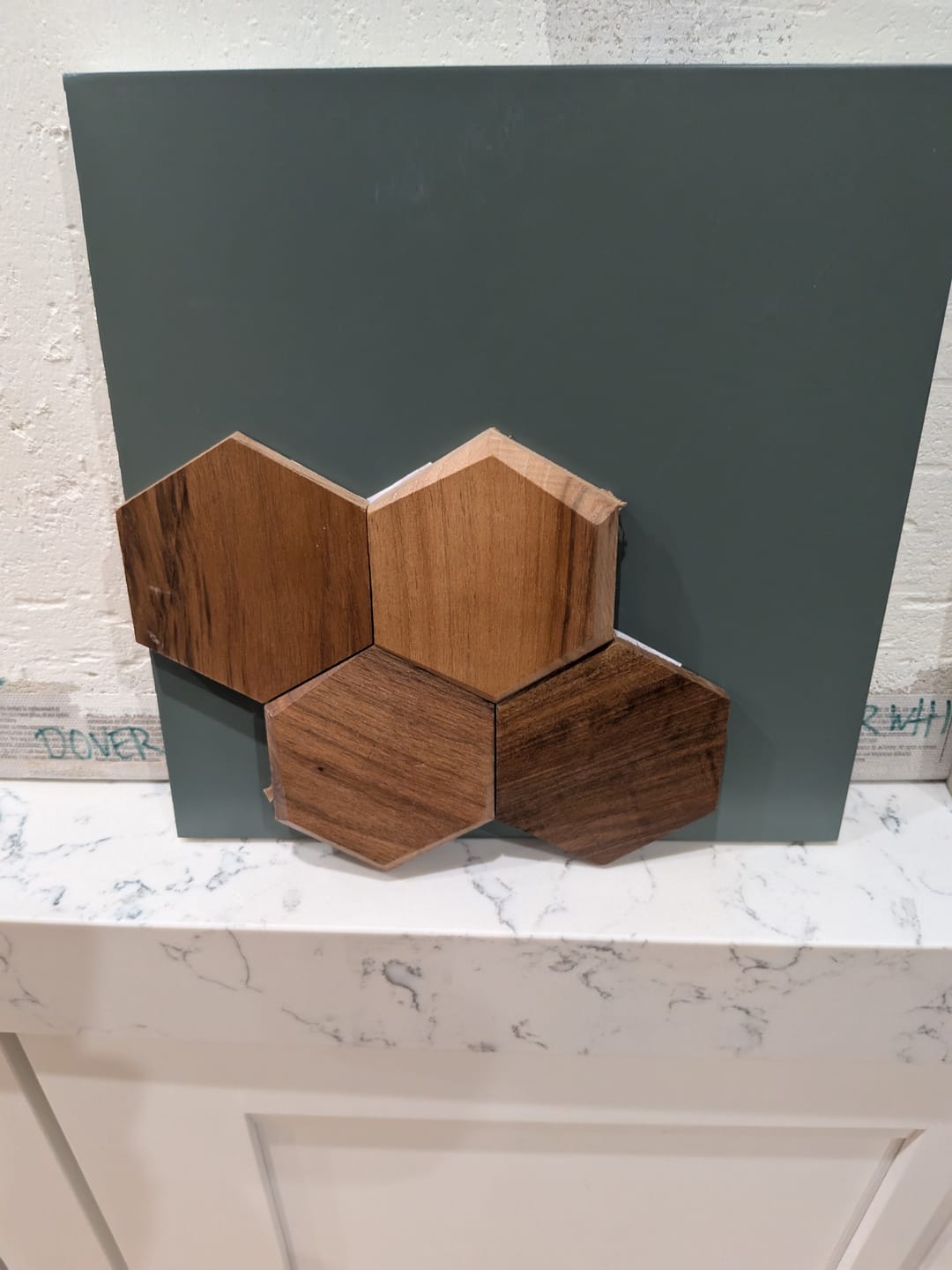 Customer photo review of Hex Natural Walnut Sample