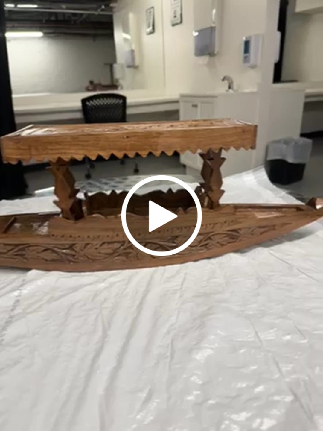 Customer video review of Handcrafted Walnut Wood Shikara Boat