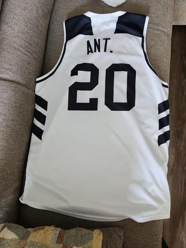 Customer photo review of Custom Black Powder Blue Classic Tops Mesh Basketball Jersey