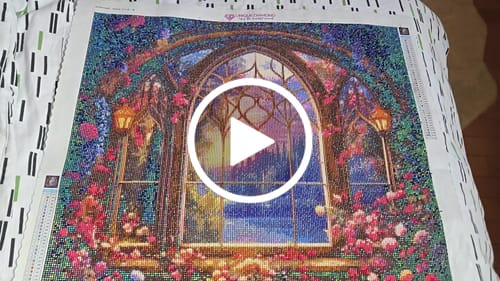 Customer video review of 5D Diamond Painting AB Steine Blumentraum