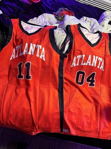 Customer photo review of Custom Black White Double Side Sets Men Basketball Jersey