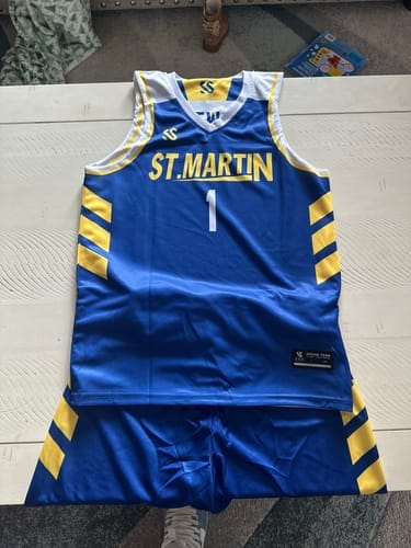 Customer photo review of Custom Royal White Double Side Tops Training Basketball Jersey