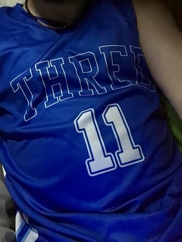 Customer photo review of Custom Red White Double Side Tops Basketball Jersey