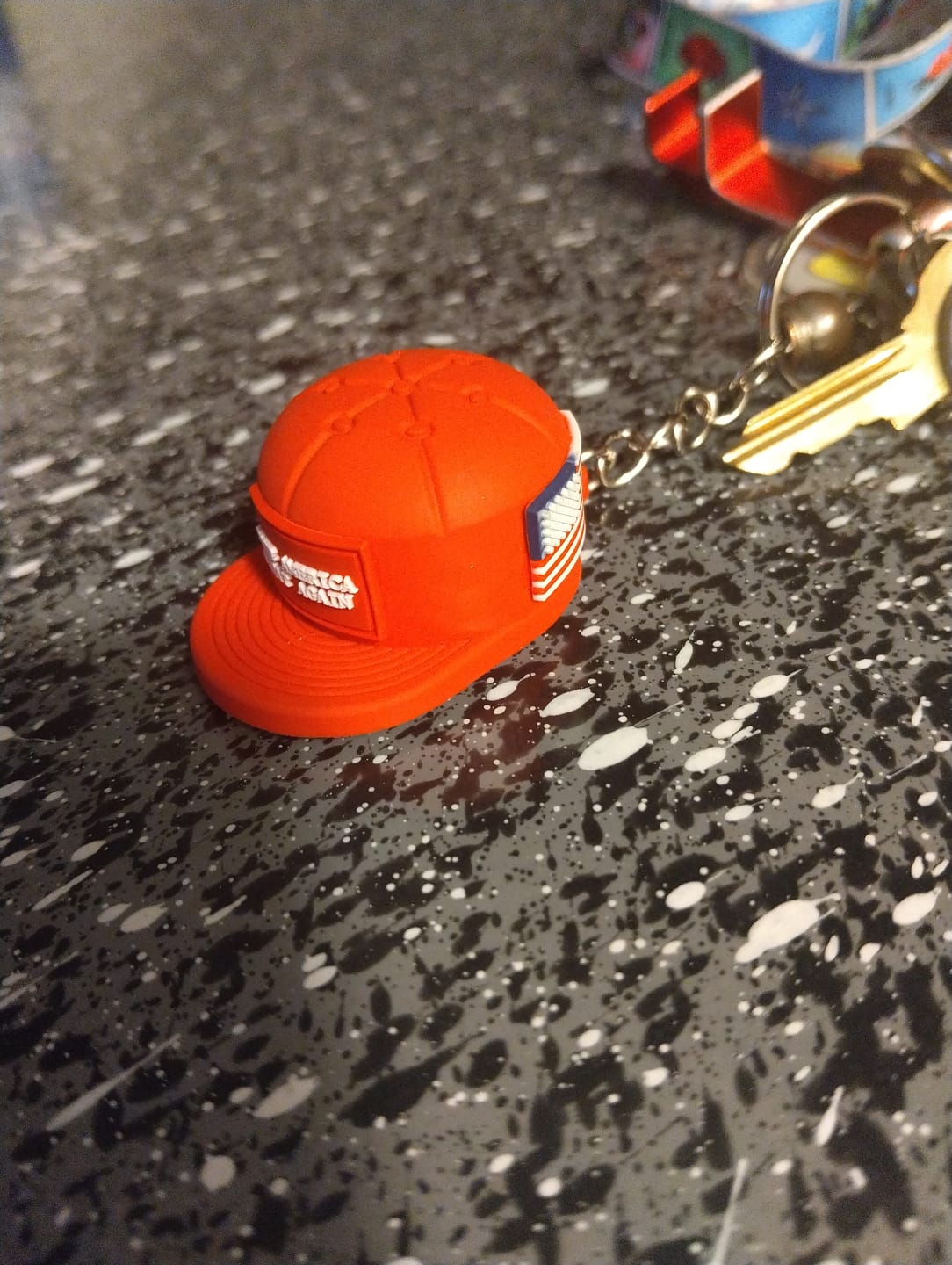 Customer photo review of MAGA Hat Keychain (Limited Edition)
